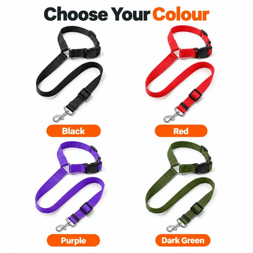 Dog car seat belt - belt, headrest
